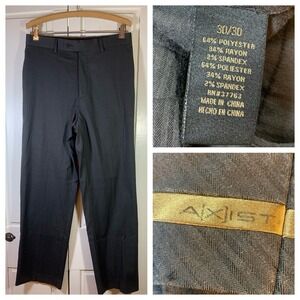 Axist Dress Pants Mens 30x30 Gray Straight Leg Flat‎ Front Office Wedding Church